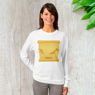 Oude Maleisische landkaartrol Oude Wereld Reis T-shirt