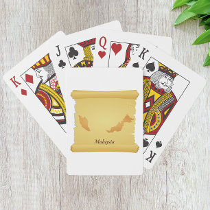 Oude Maleisische landkaartrol Oude Wereld Reizen Pokerkaarten