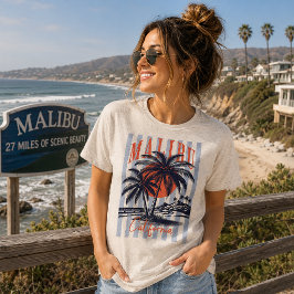 Oude Malibu Californië Poster Tri-Blend Shirt