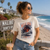 Oude Malibu Californië Poster Tri-Blend Shirt
