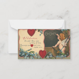 Oude malse Valentijnsdag, Cherub Leraar Notitiekaartje