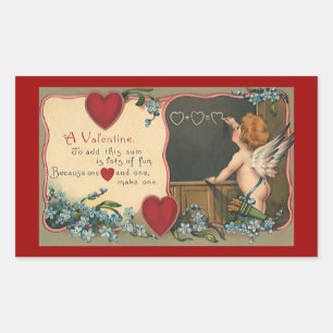 Oude malse Valentijnsdag, Cherubijn Lerares Rechthoekige Sticker