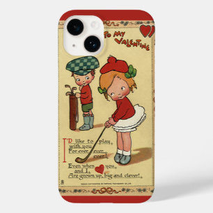 Oude malse Valentijnsdag, kinderen sport golf Case-Mate iPhone Case