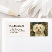 Oude Maltese of Bichon-puppy Hond Etiket (Insitu)