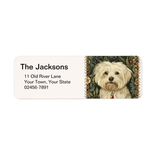 Oude Maltese of Bichon-puppy Hond Etiket (Voorkant)