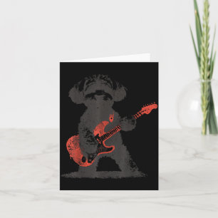 Oude Maltipoo Rock Gitaar spelende Grappige Hond Kaart