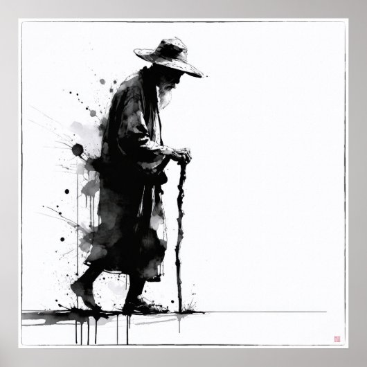 Oude man - Archiefprint Poster (Voorkant)