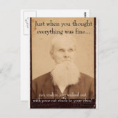 Oude Man Bad Hair Day Briefkaart (Voorkant / Achterkant)