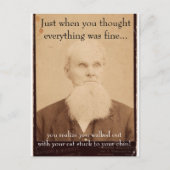 Oude Man Bad Hair Day Briefkaart (Voorkant)