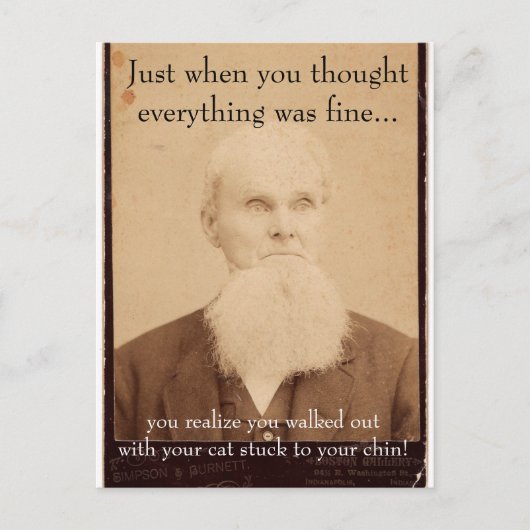 Oude Man Bad Hair Day Briefkaart (Voorkant)