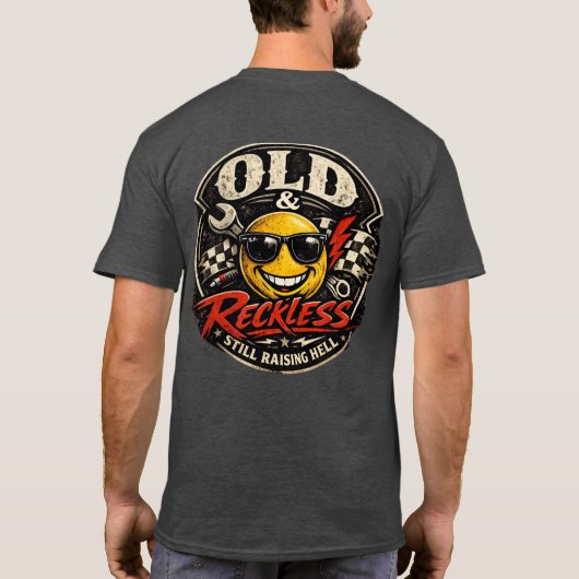 Oude Man Biker T-shirt (Achterkant)