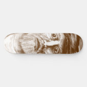 Oude man bruine houtskooltekening skateboard (Horizontaal)