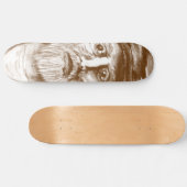 Oude man bruine houtskooltekening skateboard (Horizontaal)