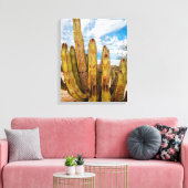 Oude Man Cactus portret, Mexico Canvas Afdruk (Insitu (Woonkamer))