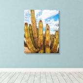 Oude Man Cactus portret, Mexico Canvas Afdruk (Insitu (Houten vloer))