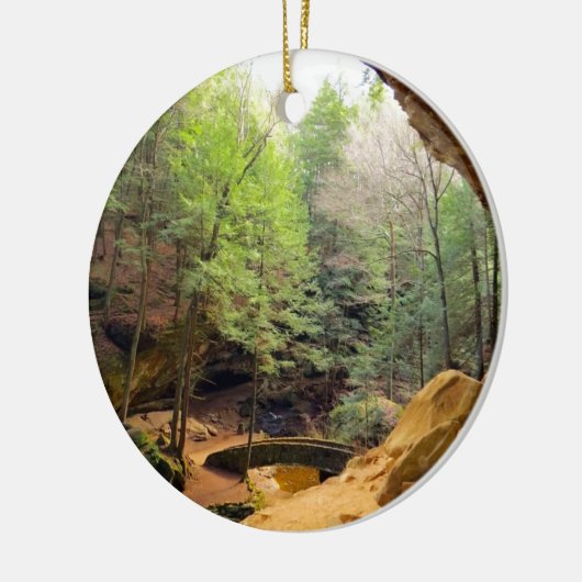 Oude Man Cave Keramisch Ornament (Links)