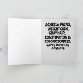 OUDE MAN COLONOSCOPIES FUNNY BIRTHDAY Wenskaart Kaart (Binnen)