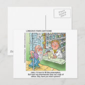 Oude Man & De Apotheek Grappige Offbeat Cartoon Ca Briefkaart (Voorkant / Achterkant)