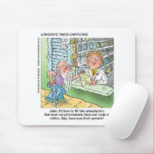 Oude Man & De Apotheek Grappige Offbeat Cartoon Ca Muismat (Met muis)