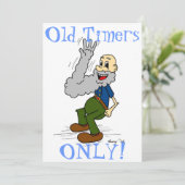 Oude Man die op de zijkant zwaait "Oude Tijdopneme Kaart (Staand voorkant)
