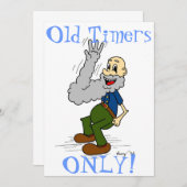 Oude Man die op de zijkant zwaait "Oude Tijdopneme Kaart (Voorkant / Achterkant)