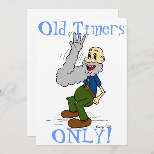 Oude Man die op de zijkant zwaait "Oude Tijdopneme Kaart (Voorkant / Achterkant)