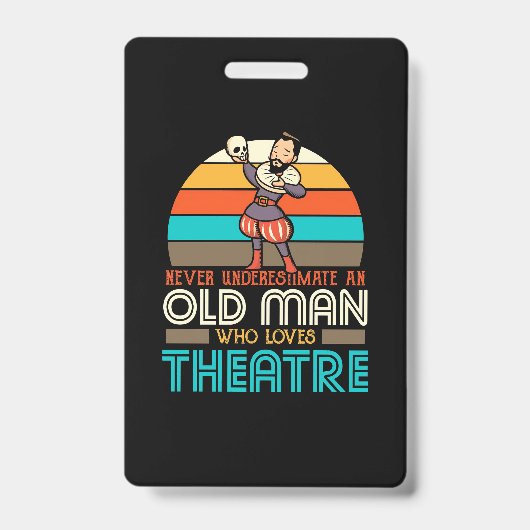 Oude Man die van theater houdt Badge (Voorkant)