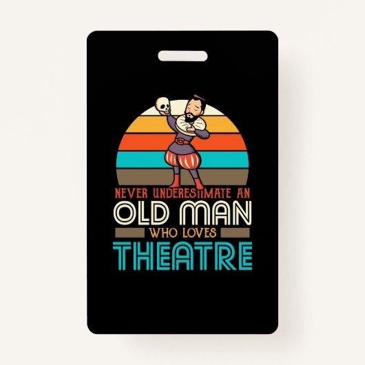 Oude Man die van theater houdt Badge (Voorkant)