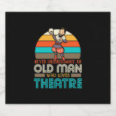Oude Man die van theater houdt Bier Etiket (Enkel label)