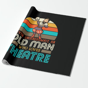 Oude Man die van theater houdt Cadeaupapier