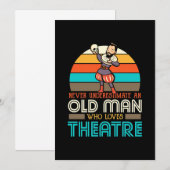 Oude man die van theater houdt kaart (Voorkant / Achterkant)