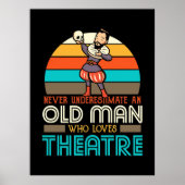 Oude Man die van theater houdt Poster (Voorkant)