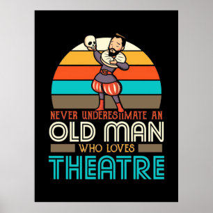 Oude Man die van theater houdt Poster