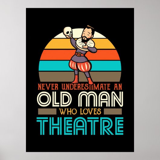 Oude Man die van theater houdt Poster (Voorkant)
