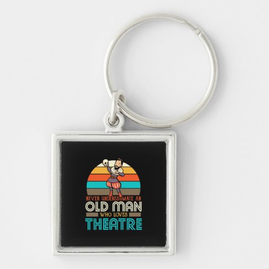 Oude Man die van theater houdt Sleutelhanger (Voorkant)