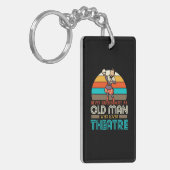 Oude Man die van theater houdt Sleutelhanger (Voorkant Links)