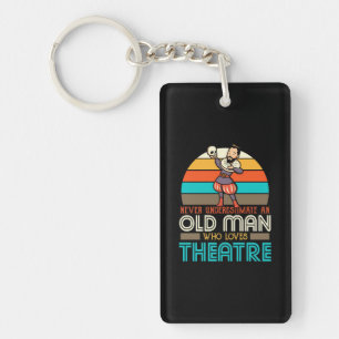 Oude Man die van theater houdt Sleutelhanger