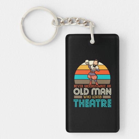 Oude Man die van theater houdt Sleutelhanger (Voorkant)