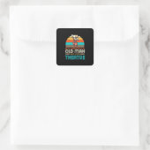 Oude Man die van theater houdt Vierkante Sticker (Tas)