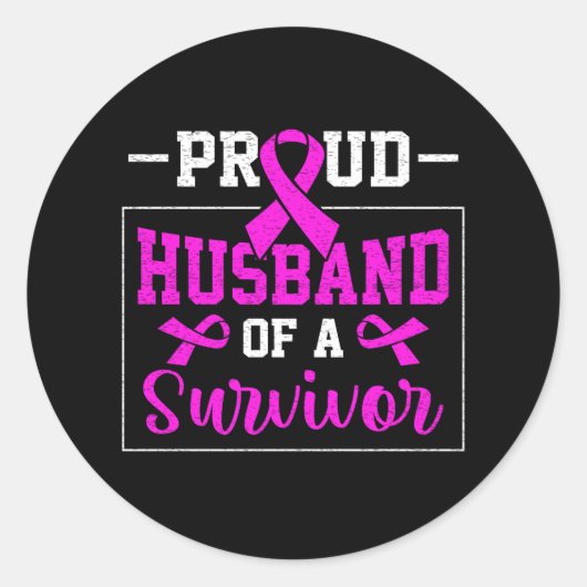 Oude man die zich bewust is van overlevende borstk ronde sticker (Voorkant)