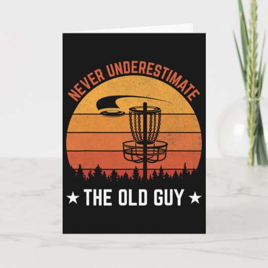 Oude man Disc Golf ontwerp voor mannen Disc Golf l Kaart (Voorkant)
