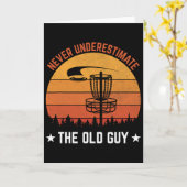 Oude man Disc Golf ontwerp voor mannen Disc Golf l Kaart (Gele Bloem)