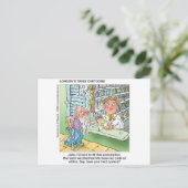 Oude Man en apotheker grappige offbeat Cartoon cad Briefkaart (Staand voorkant)