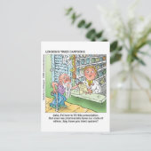 Oude Man en apotheker grappige offbeat Cartoon cad Briefkaart (Staand voorkant)