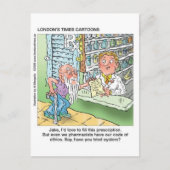 Oude Man en apotheker grappige offbeat Cartoon cad Briefkaart (Voorkant)
