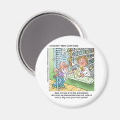 Oude Man en apotheker grappige offbeat Cartoon cad Magneet (Voorkant / Achterkant)