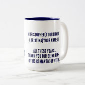 Oude man en vrouw Jubileum Mok Valentijnse (Voorkant rechts)