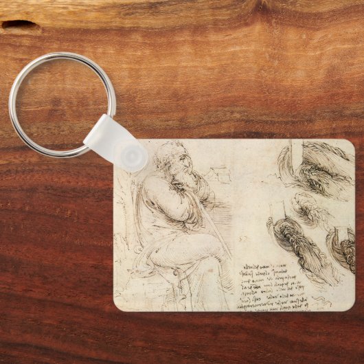 Oude man en water van Leonardo da Vinci Sleutelhanger (Achterkant)