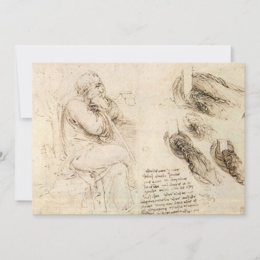 Oude man en waterschets van Leonardo da Vinci (Voorkant)