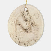 Oude man en waterschets van Leonardo da Vinci Keramisch Ornament (Links)